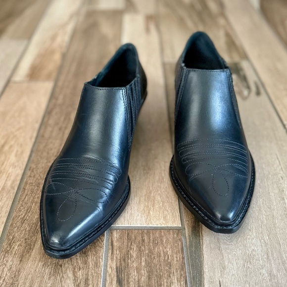 GIANNI BINI Let’s Dance Embroidered Leather Western Booties, Black sz. 8M - Picture 14 of 14